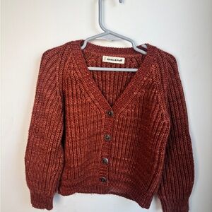 Misha and Puff merino wool Rust Cardigan Sweater